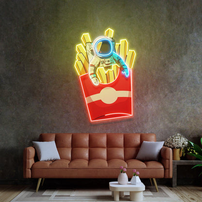 Astronaut on Chips Led Neon Acrylic Artwork