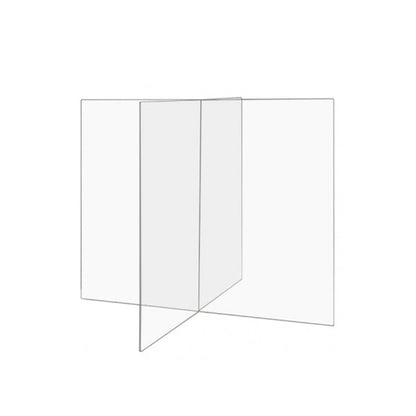 Clear Acrylic 4 Way Table Divider Shield - 23.5H x 29.5W x 29.5L