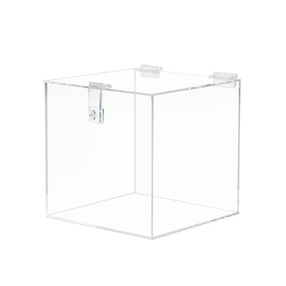 Clear Acrylic Box with Hasp Lock Hinged Lid - Custom Size