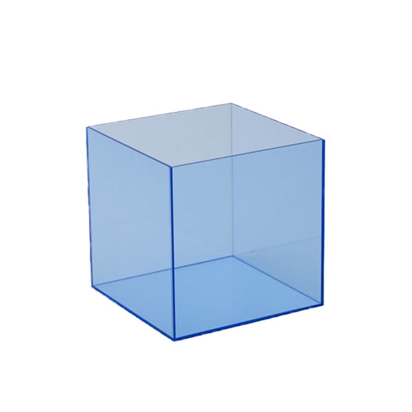 Fluorescent Blue Acrylic 5-Sided Box