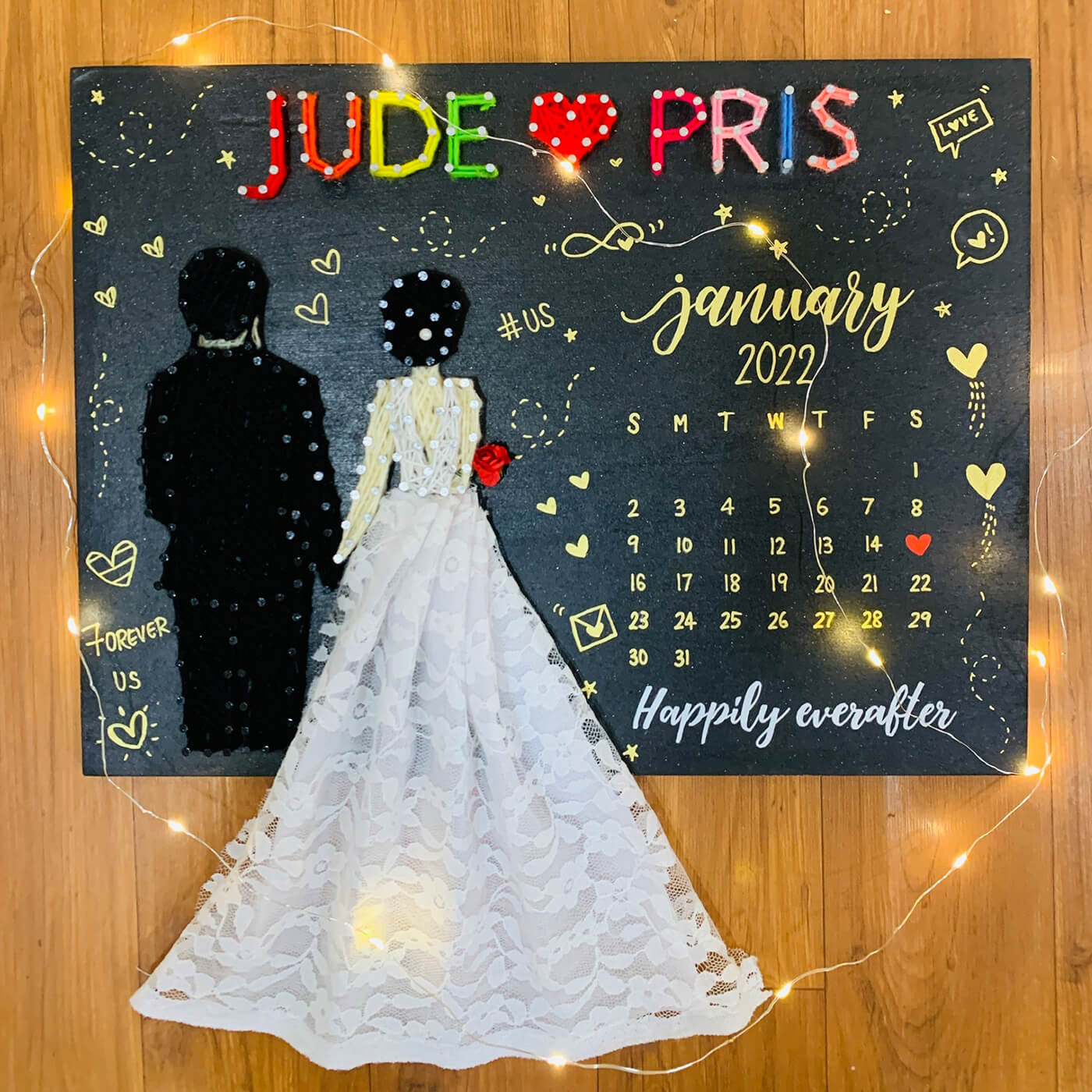 String Art Wedding Calendar Board – Laser Cut Studio