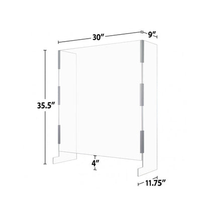 Portable Clear Acrylic U Shape Barrier Shield Ships Flat - 35.5H x 30.4W x 11.75D