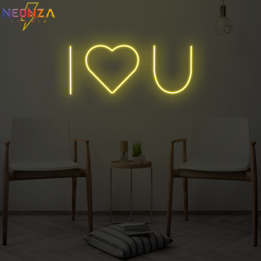 i love u Neon quote Sign oniine yellow