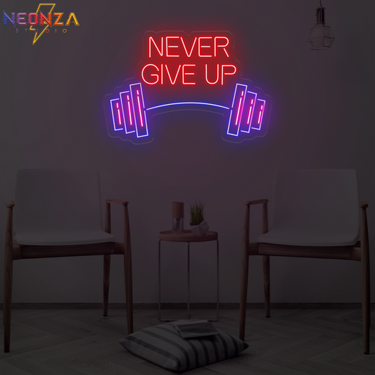 never-give-up-neon-sign