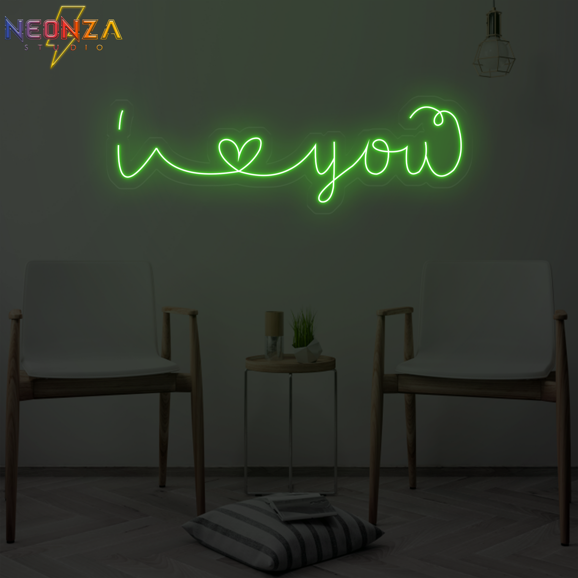 i love you Neon quote Sign green