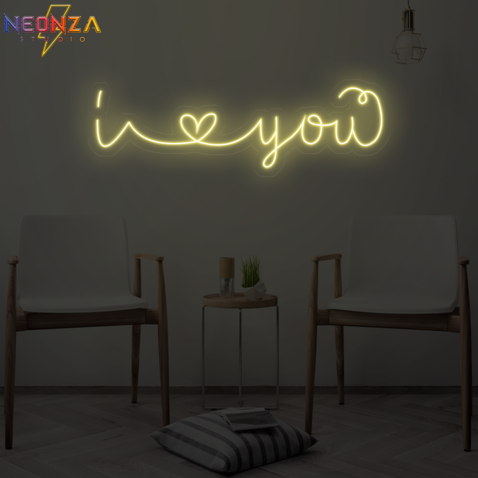 i love you Neon quote Sign warm white