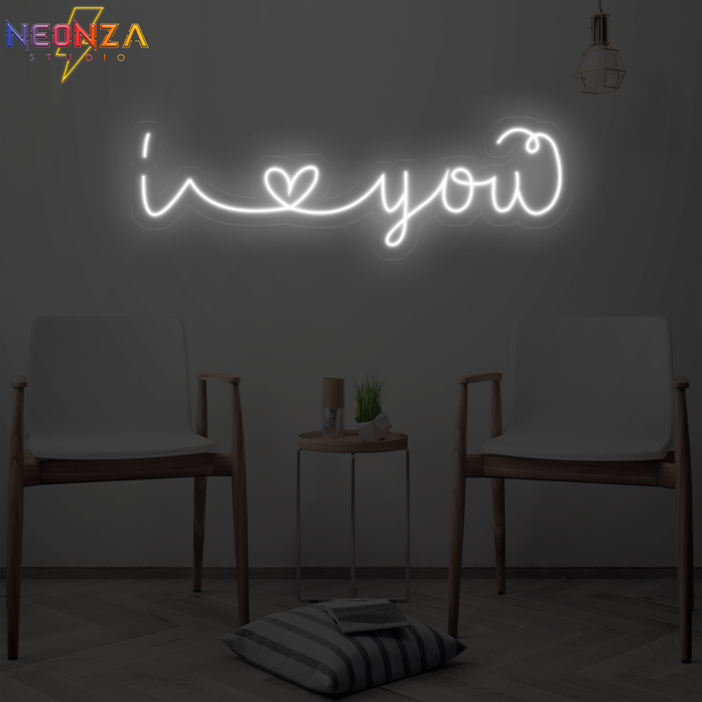 i love you Neon quote Sign white