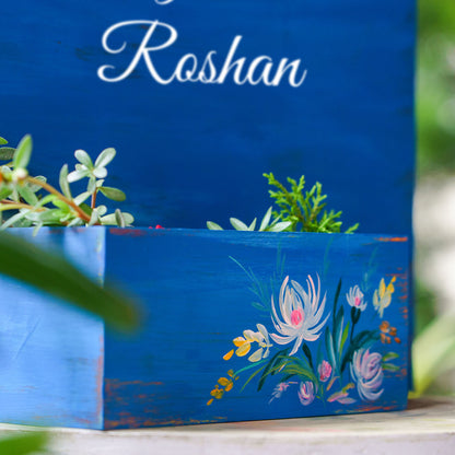 Handpainted Horizontal Planter Board With Artwork