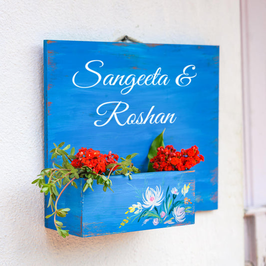 Handpainted Horizontal Planter Board With Artwork