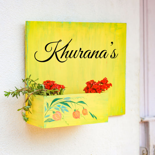 Handpainted Horizontal Planter Board With Artwork