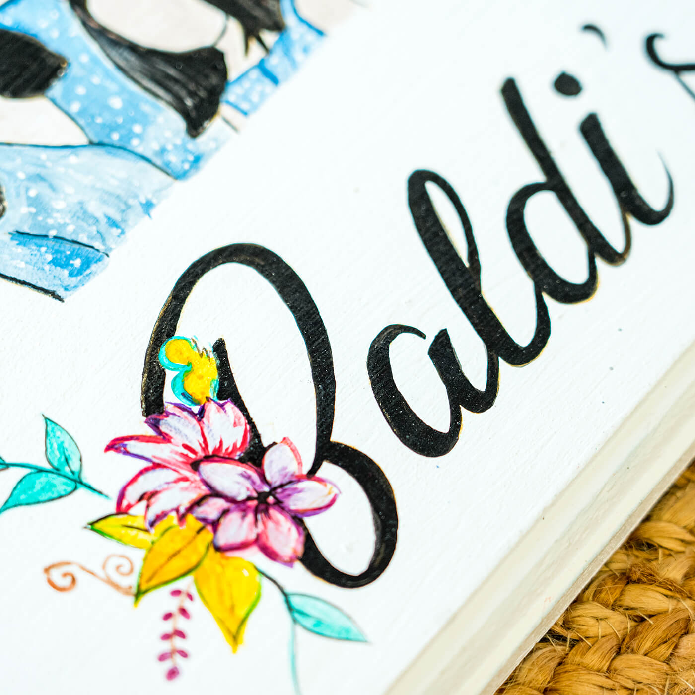 Personalized Photo Based Character Sketch Nameboard - Arched