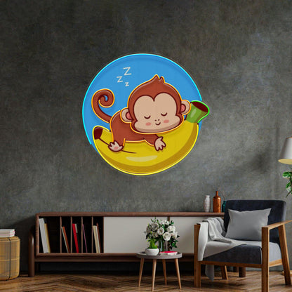 Sleeping Monkey Led Neon Acrylic Artwork