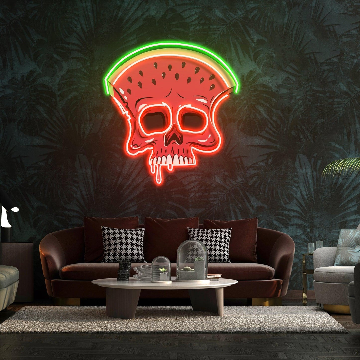 Watermelon Skull Led Neon Acrylic Artwork