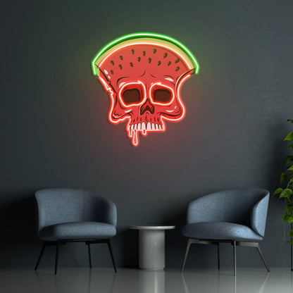 Watermelon Skull Led Neon Acrylic Artwork