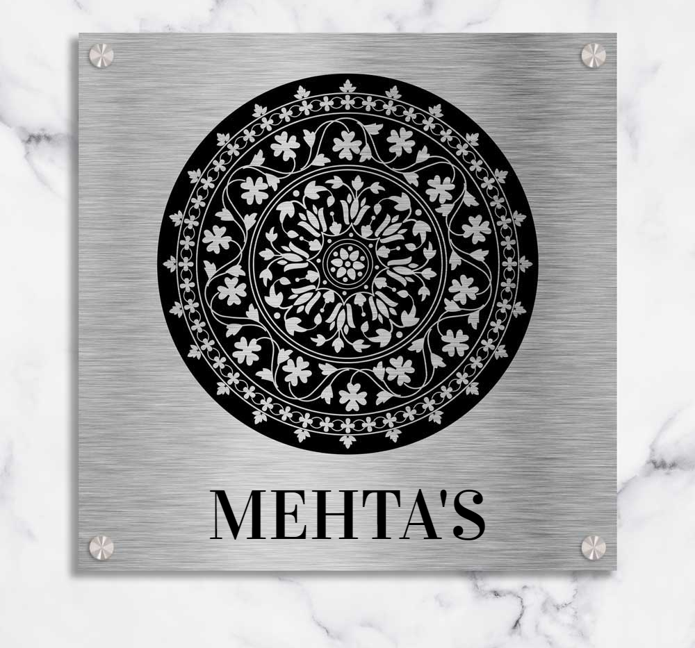 Chakrasheela (Bidri) - Stainless Steel Name Plate