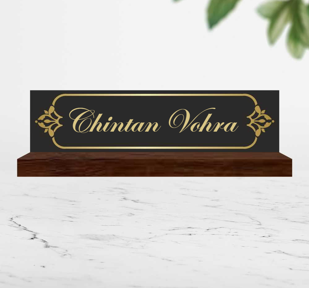 Excelus Office Desk wooden Name Plate - Decorative