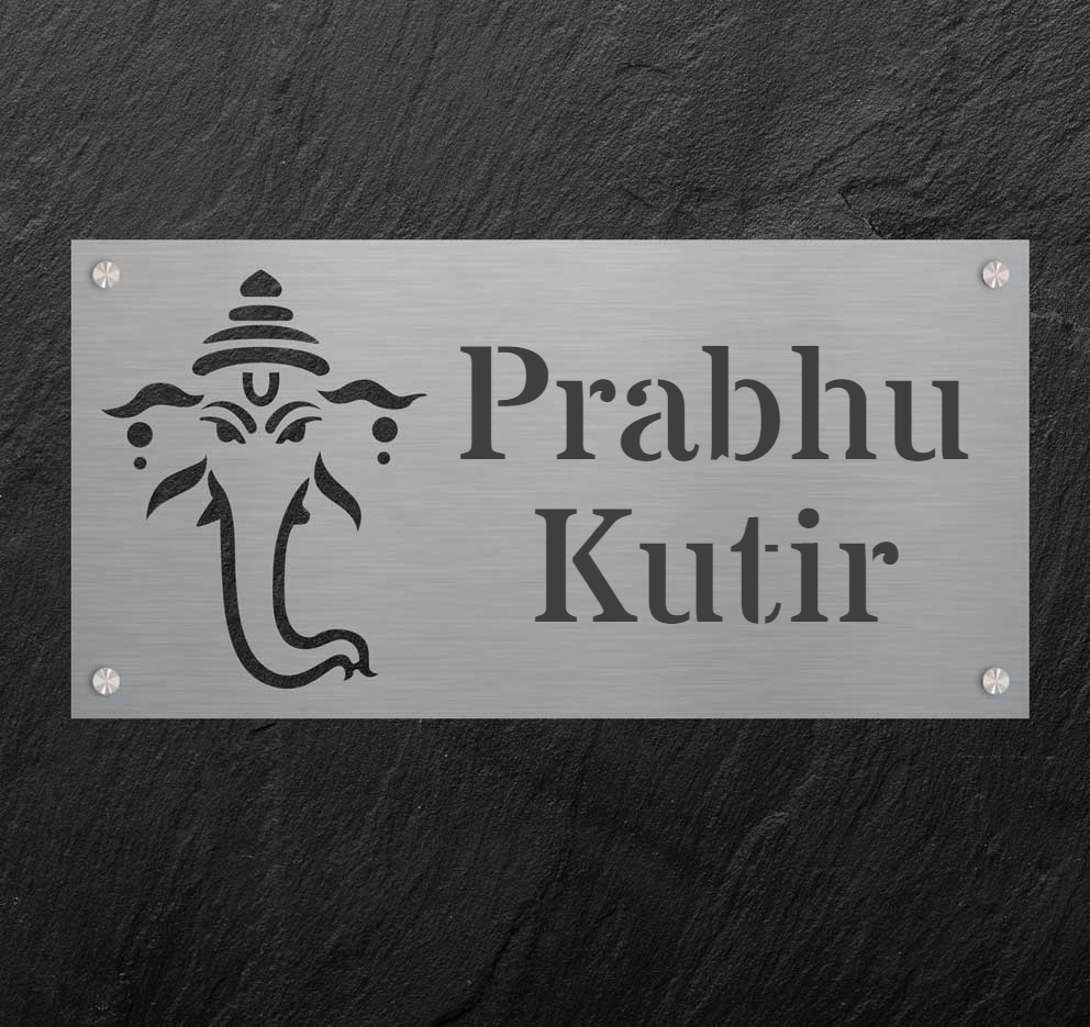 Ganesha Blessings - Stainless Steel Name Plate