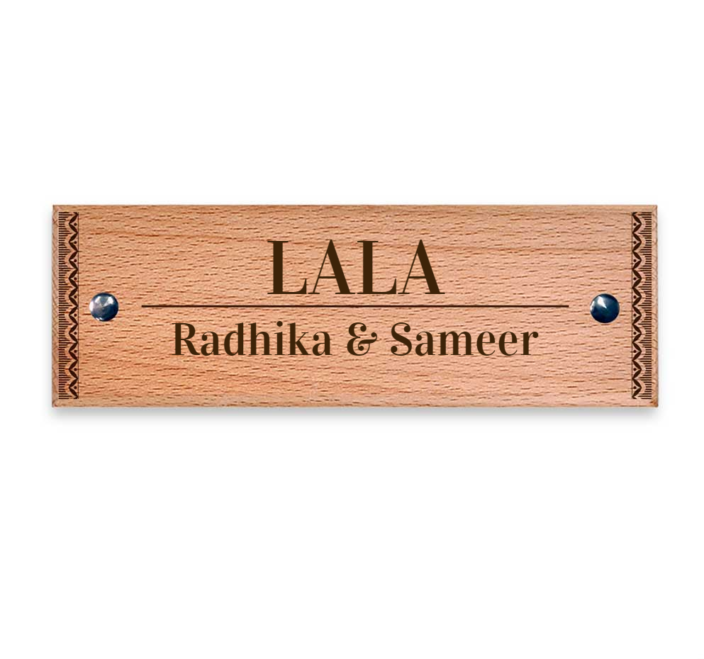 Shubhotsav (Madhubani) - Wooden Name Plate