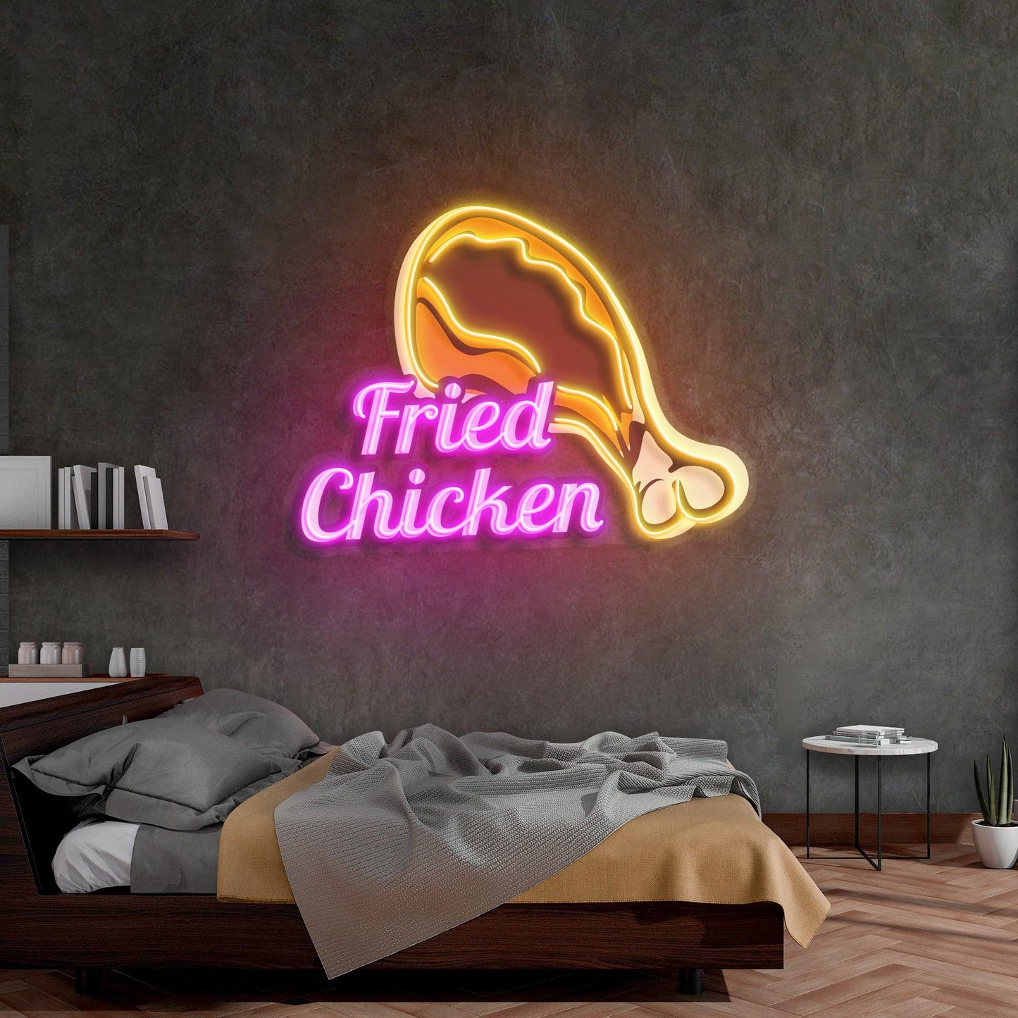 Fried Chicken Led Neon Acrylic Artwork