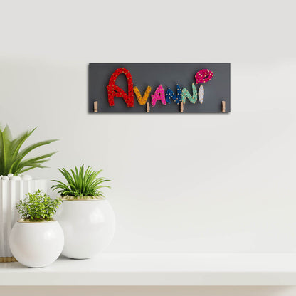 Multi-coloured Personalised String Art Name Plate