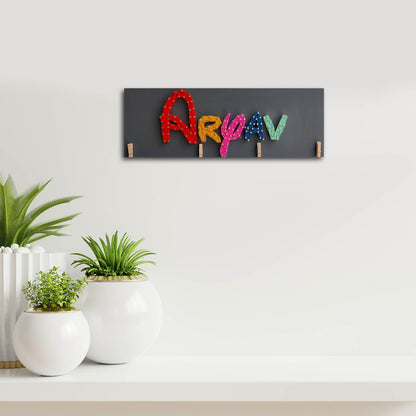 Multi-coloured Personalised String Art Name Plate